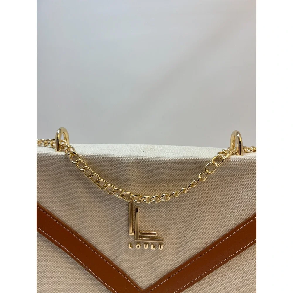 Loulu Women's Handbag Purse Crossbody‎ Beige and Camel